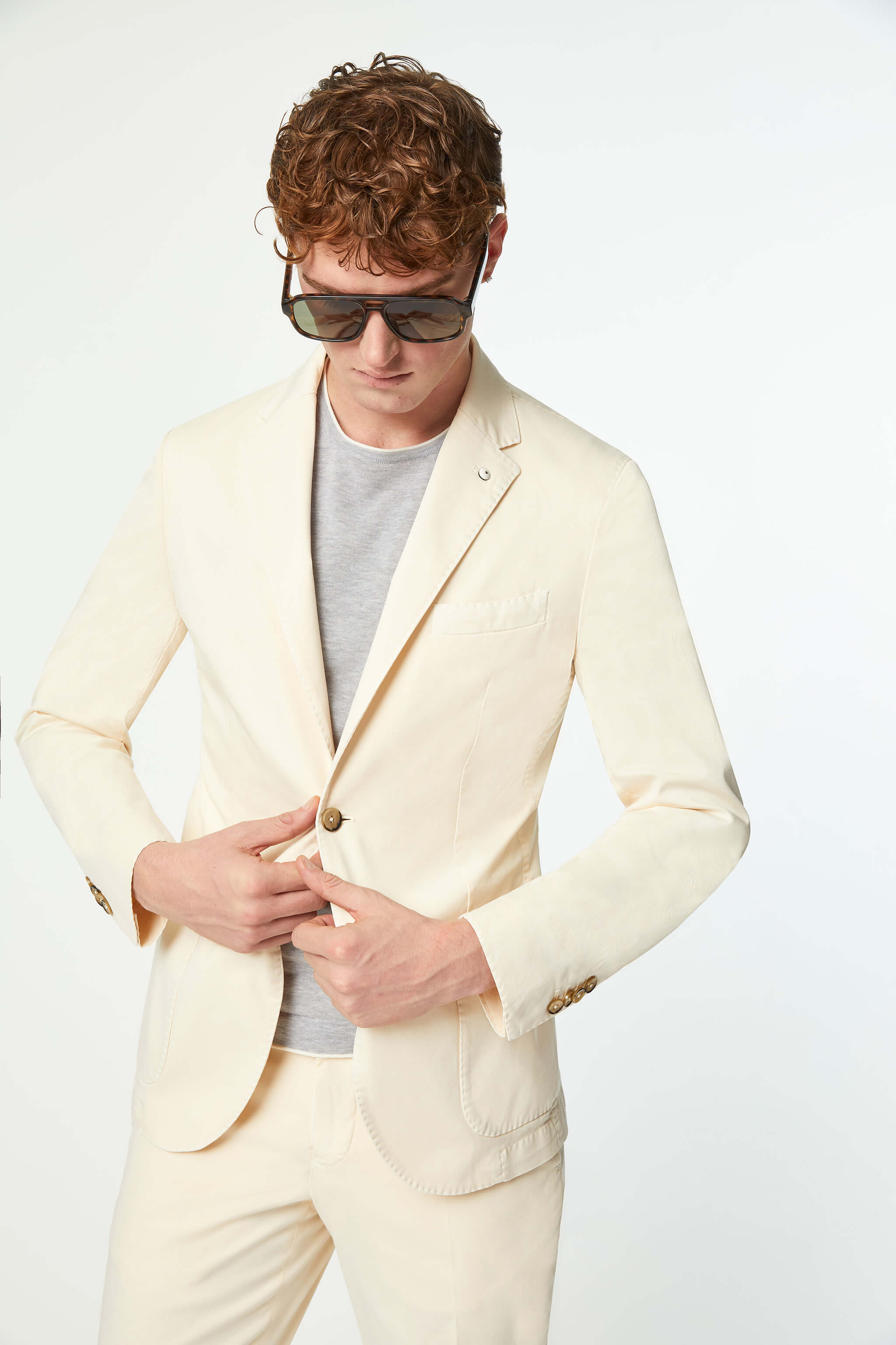Garment-dyed JACK suit in White