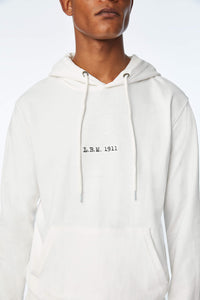 White hoodie with logo white