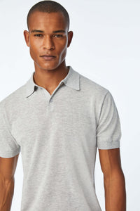 Knit polo in gray light grey
