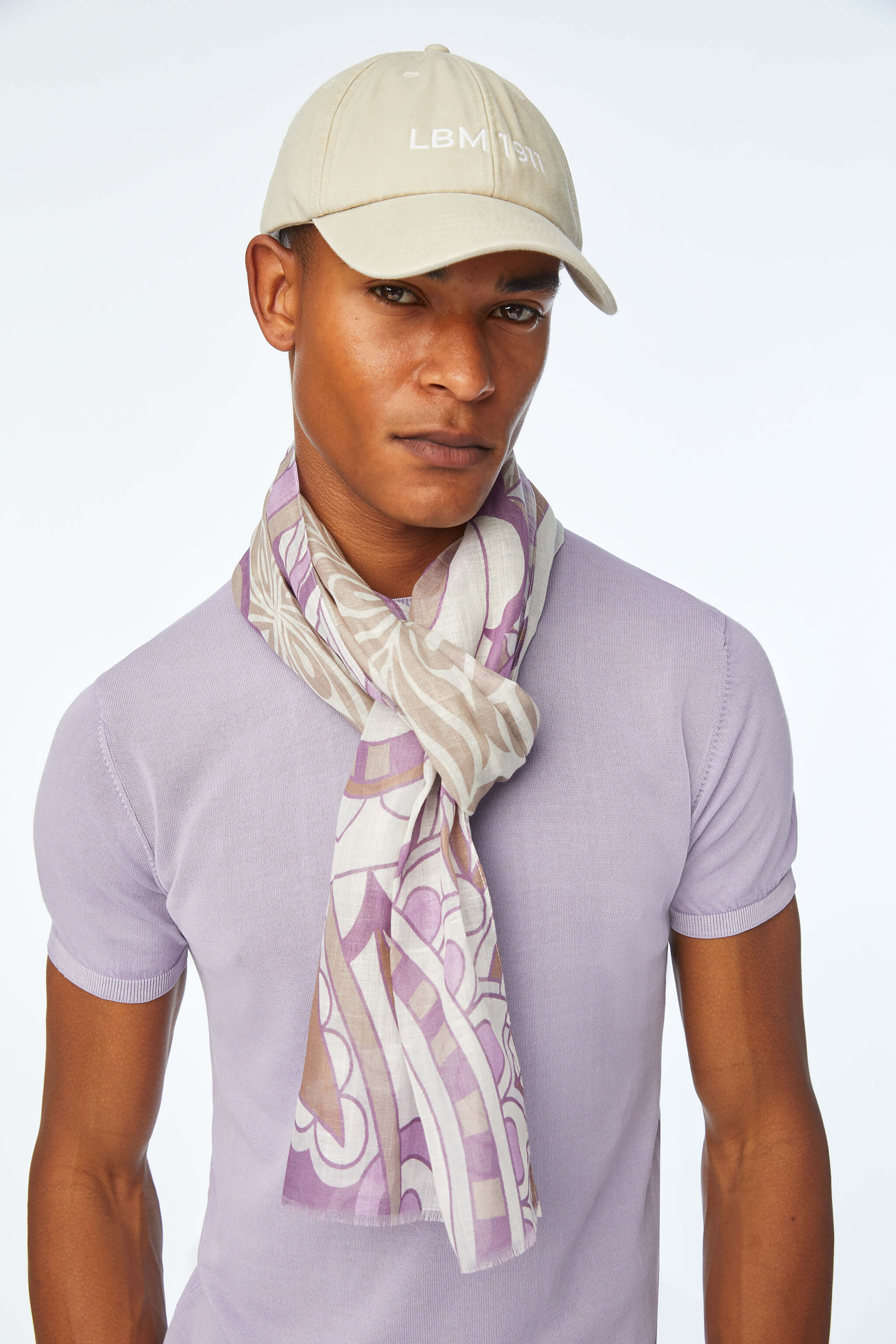 Geometric print scarf in Lilac