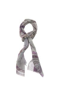 Geometric print scarf in lilac purple