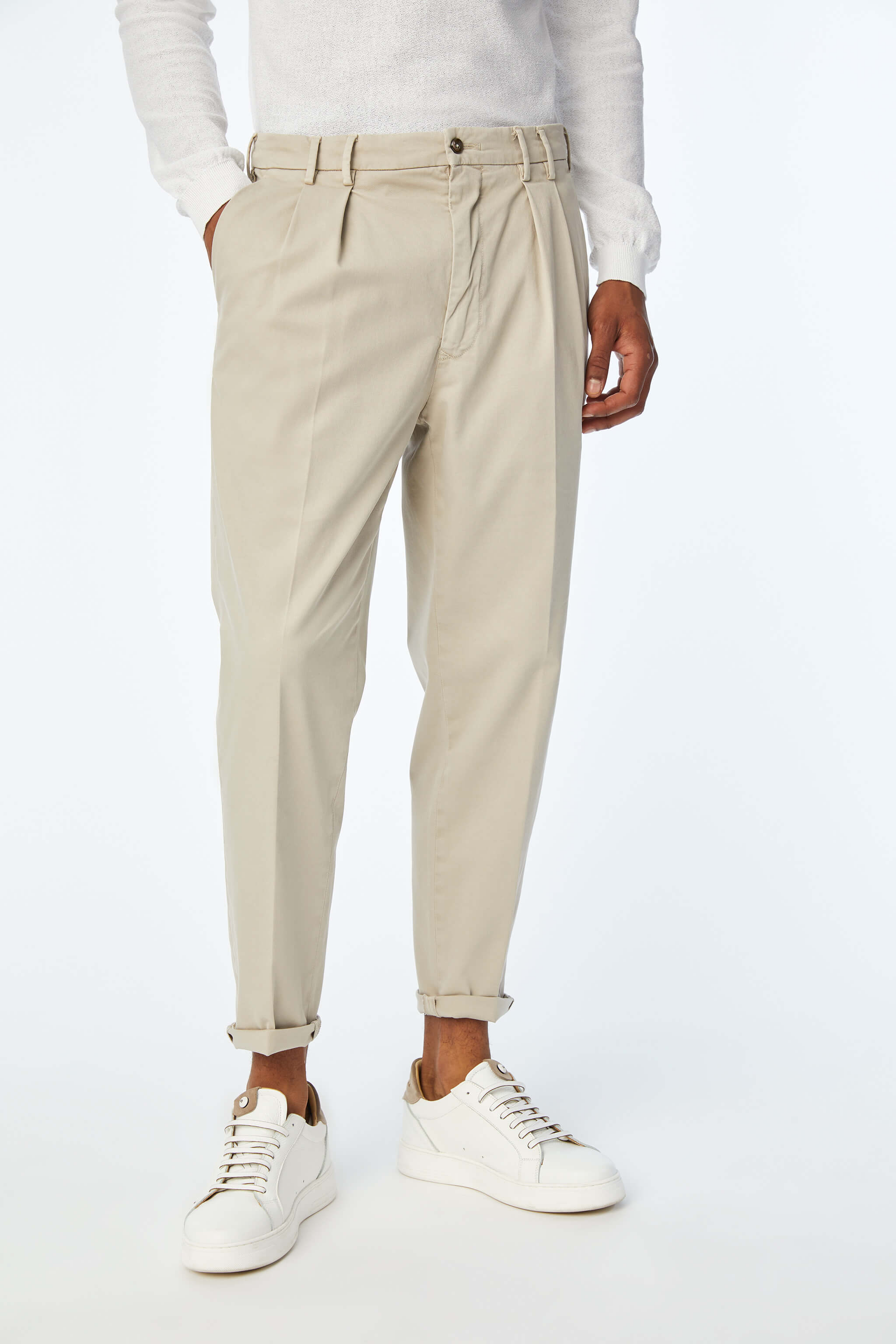 Garment-dyed CHARLIE pants in Beige