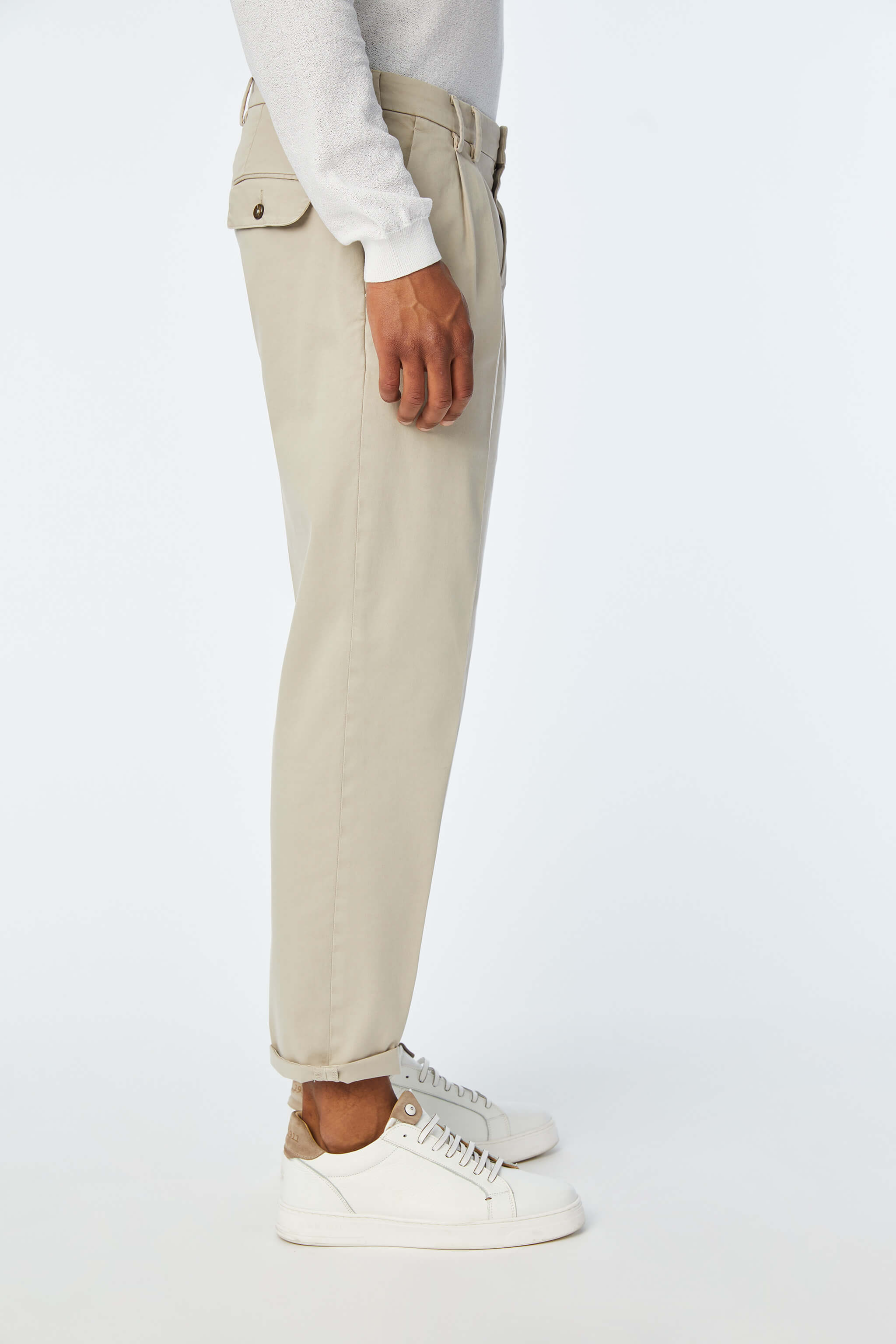 Garment-dyed CHARLIE pants in Beige