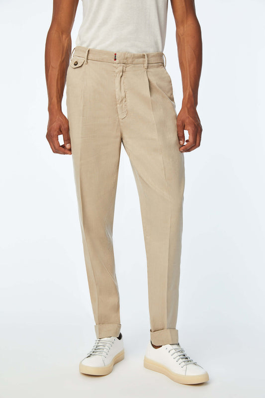 Garment-dyed MILES pants in Beige