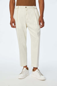 Garment-dyed clarence pants in white white