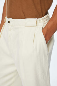 Garment-dyed clarence pants in white white