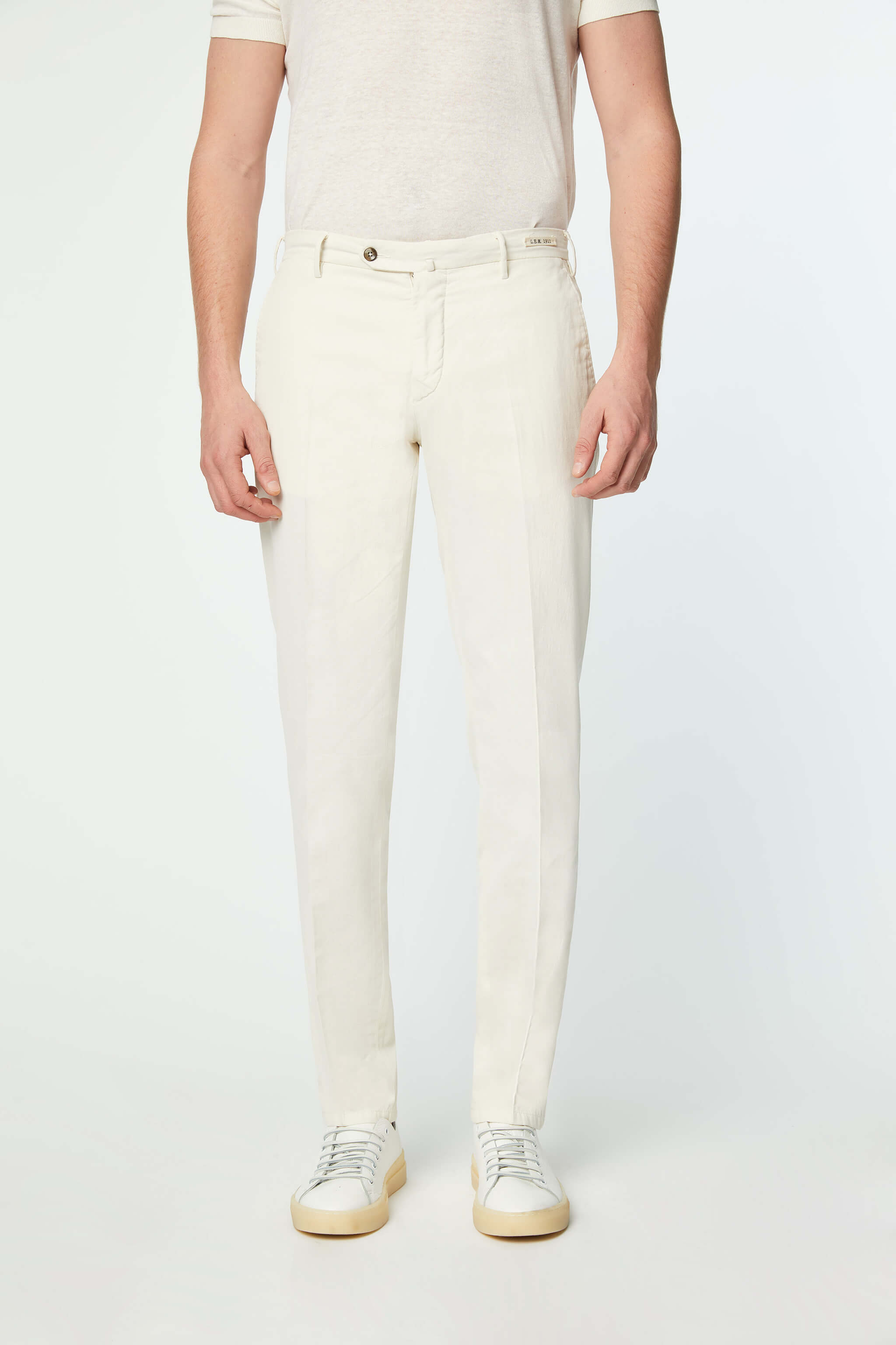 Garment-dyed ELTON pants in White