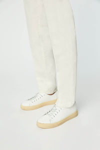 Garment-dyed elton pants in white white